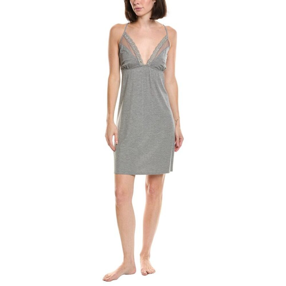 Natori Womens  Feathers Essentials Chemise, Grey
